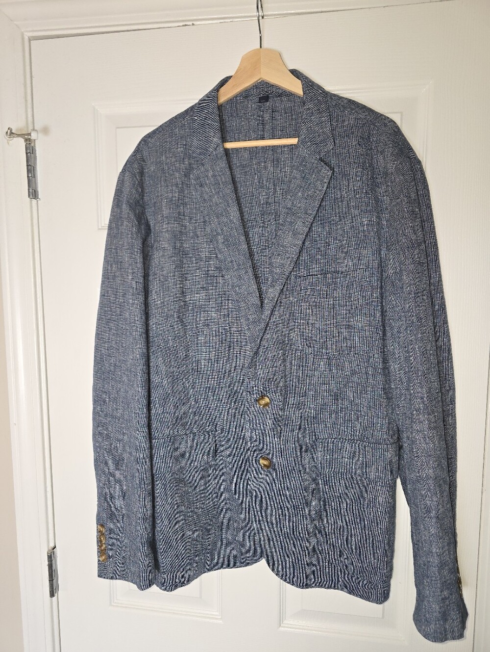 J. Crew Blue Textured Linen-Blend Sport Coat
